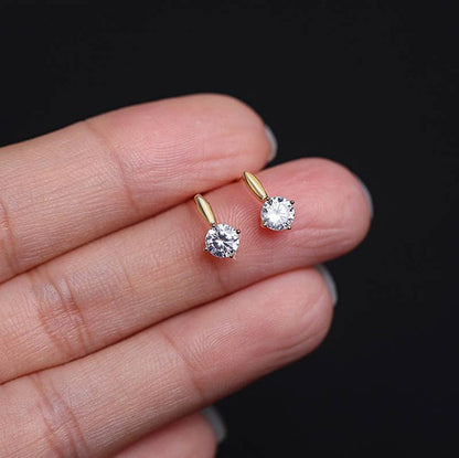 14K Gold Zircon Stud Earring