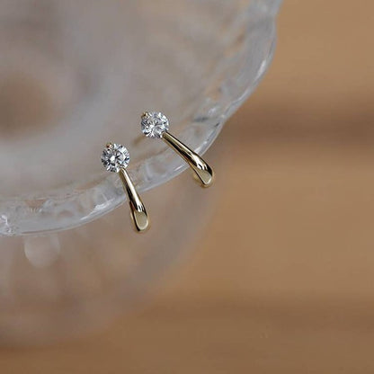 14K Gold Zircon Stud Earring