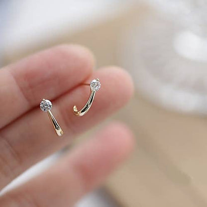 14K Gold Zircon Stud Earring