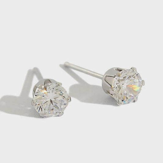 S925 Sterling Minimalist Zircon Stud Earring