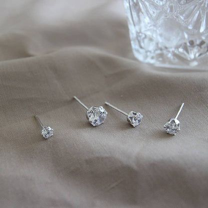 S925 Sterling Minimalist Zircon Stud Earring