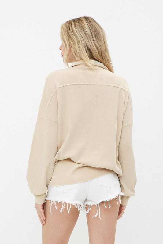 Textured Knit Shirt Jacket