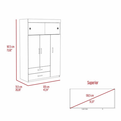 Kingswood 2-Drawer Rectangle Armoire  White