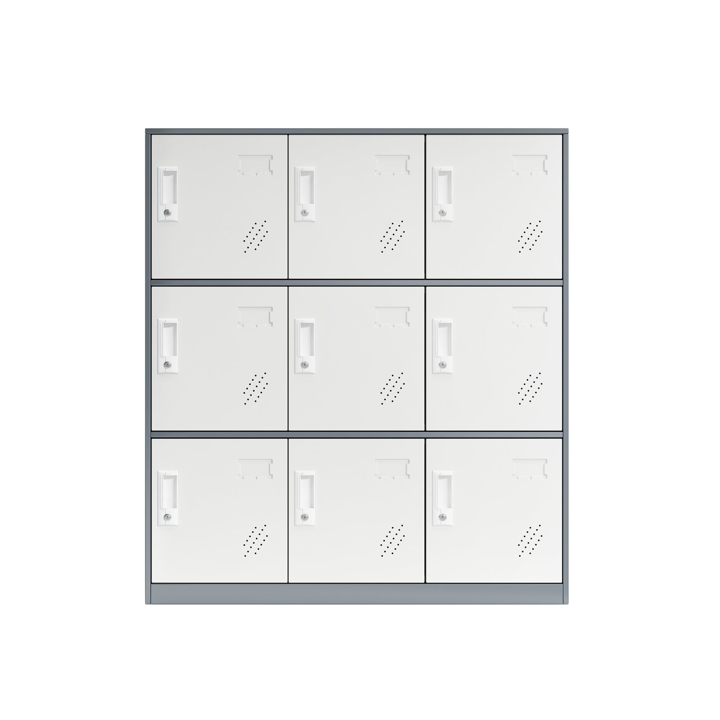 9 Doors Metal Storage Cabinet with Card Slot, Organizer,Shoes and Bags Steel Locker for Office, Home, Bank, School, Gym