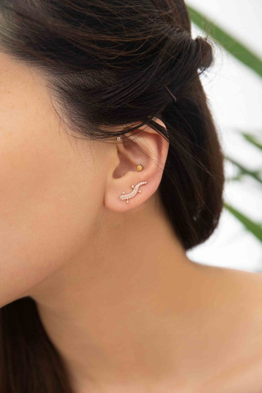 Lizard Ear Pin Earrings