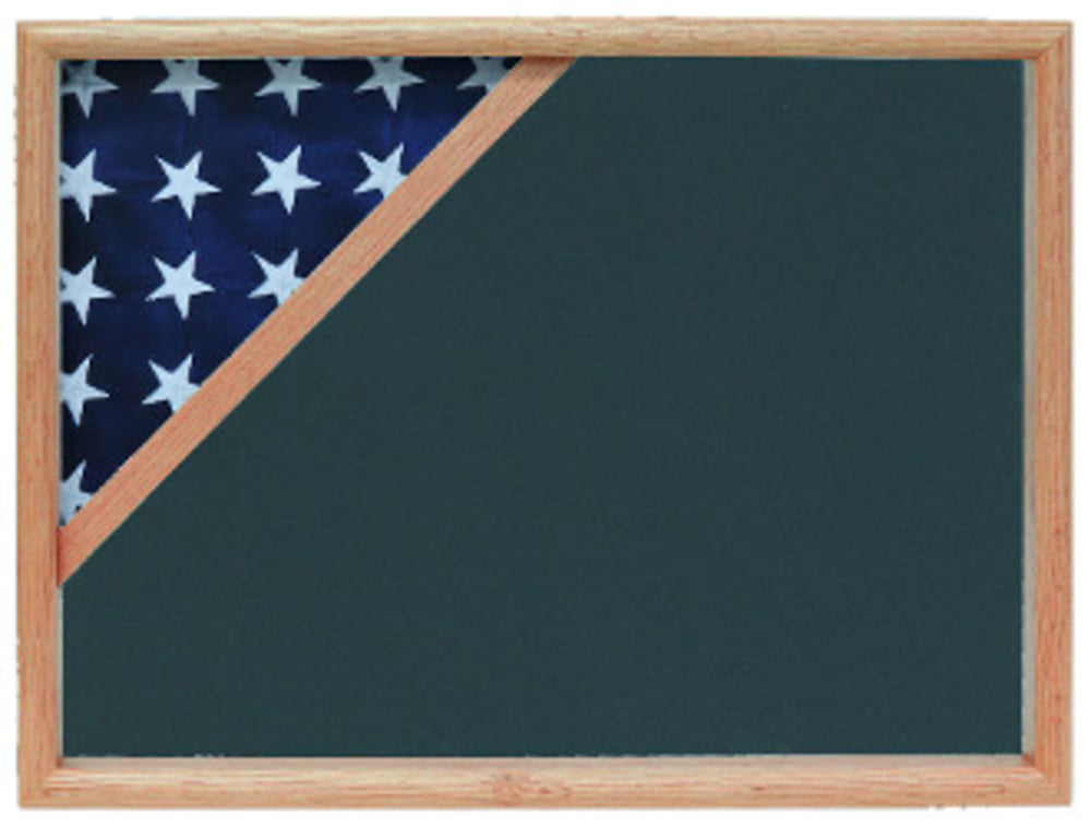 Shadow box to hold a 5’ X 9.5’ flag, Oak Finish. by The Military Gift Store