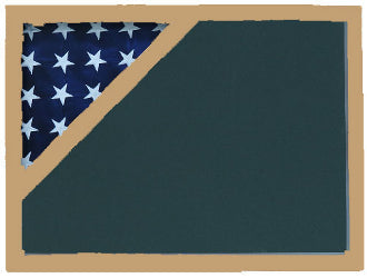 Shadow box to hold a 5’ X 9.5’ flag, Oak Finish. by The Military Gift Store