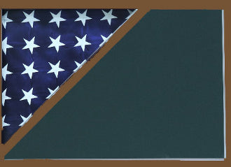 Shadow box to hold a 5’ X 9.5’ flag, Walnut Finish. by The Military Gift Store