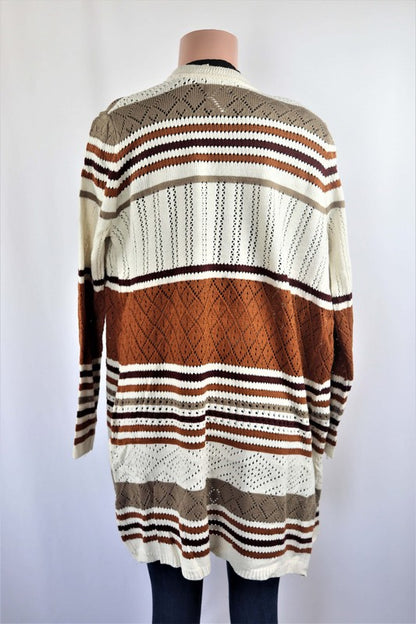Stripe knit cardigan
