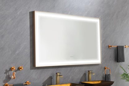 84*36 LED Lighted Bathroom Wall Mounted Mirror with High Lumen+Anti-Fog Separately Control