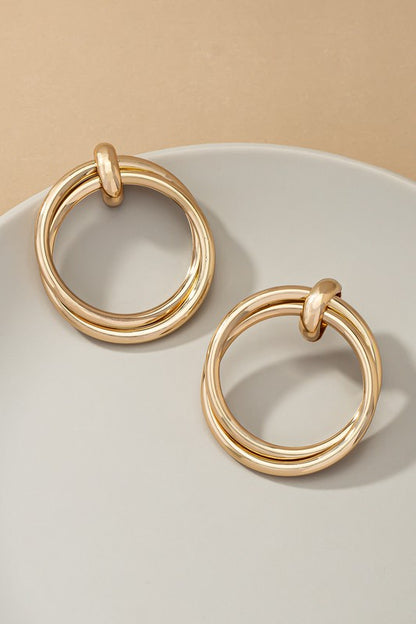 Very lightweight double tube hoop earrings