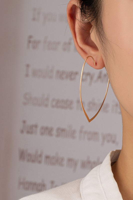 Delicate wire heart hoop earrings