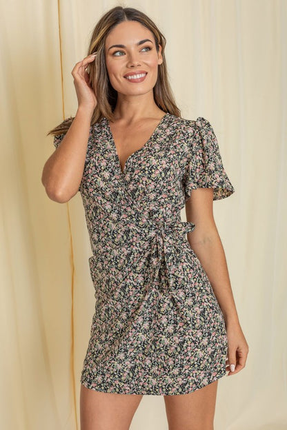 Ditsy Floral Wrap Dress