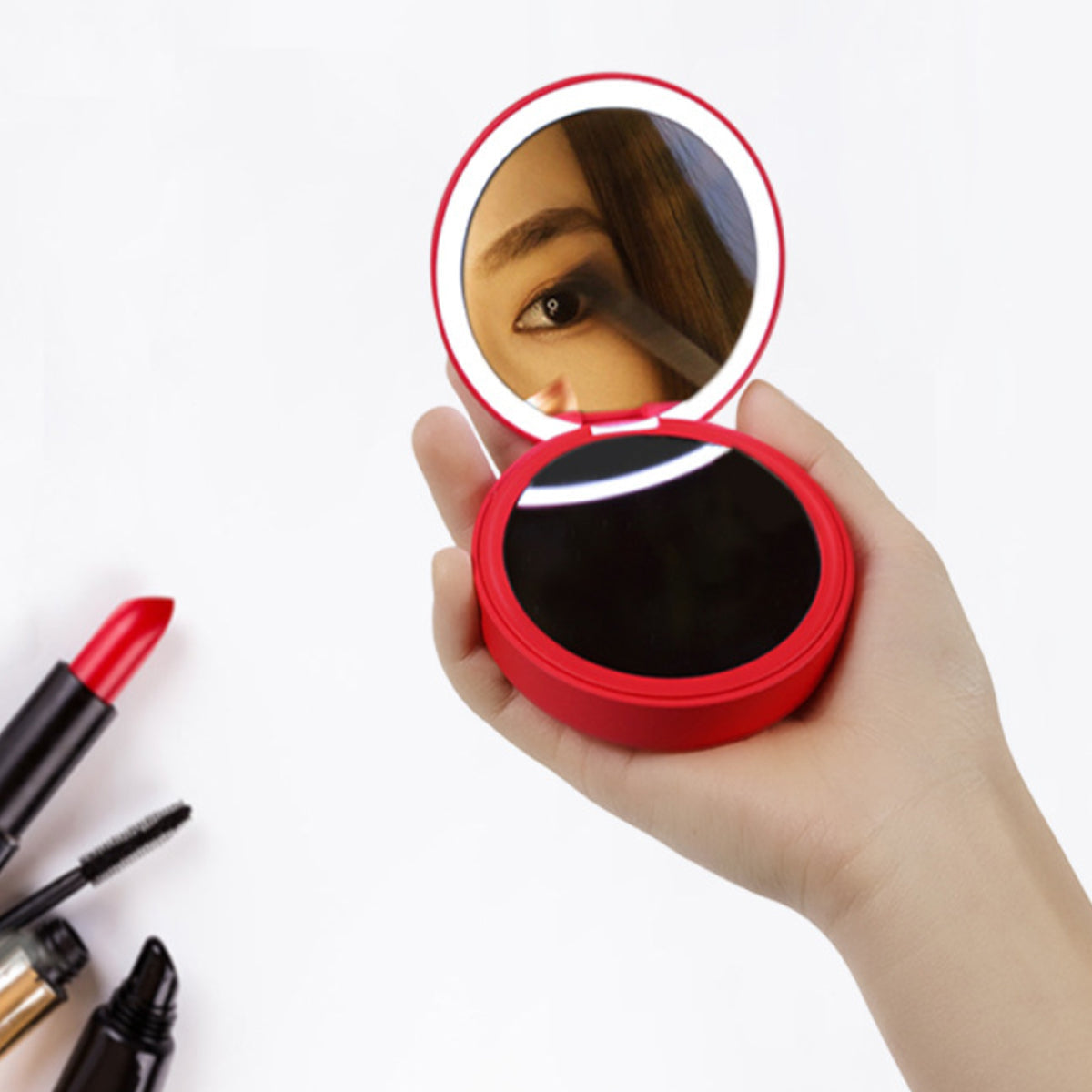 Compact Mirror With Portable Phone Charger by VistaShops