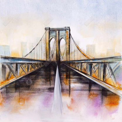 Colorful brooklyn bridge - 08x08 Print on canvas
