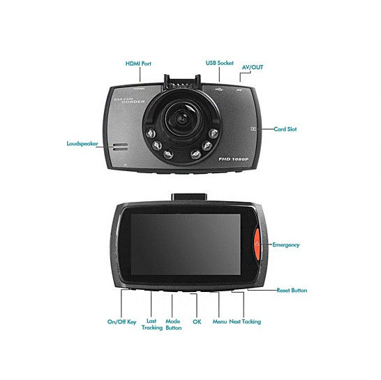 SafetyFirst HD 1080p Car Dash CamCorder with Night Vision by VistaShops