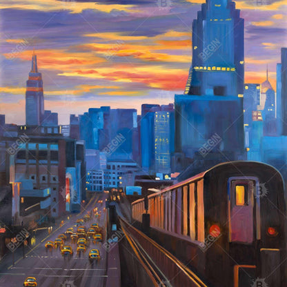 Subway in new-york city - 32x32 Print on canvas