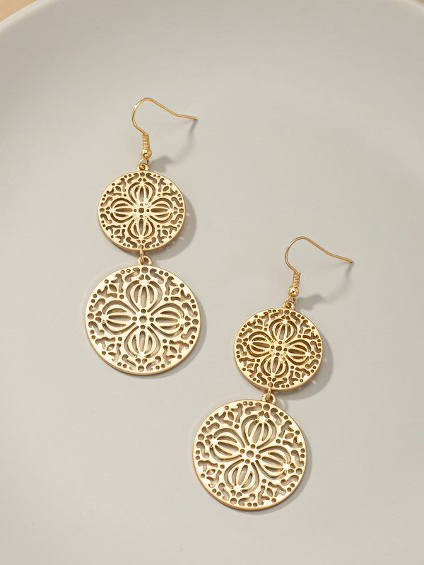 FILIGREE CIRCLE DROP EARRINGS