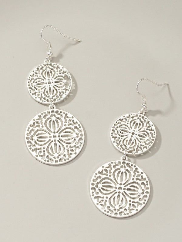 FILIGREE CIRCLE DROP EARRINGS