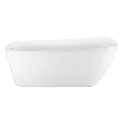 59" 100% Acrylic Freestanding Bathtub，Contemporary Soaking Tub，white Bathtub