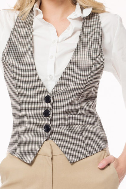 Plaid Tailored Vest