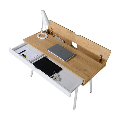 Techni Mobili Modern Multi Storage Computer Desk with Storage, Pine