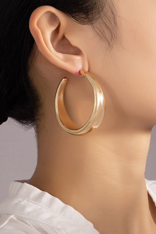 BACK IN STOCK Large hollow puffy hoof earrings