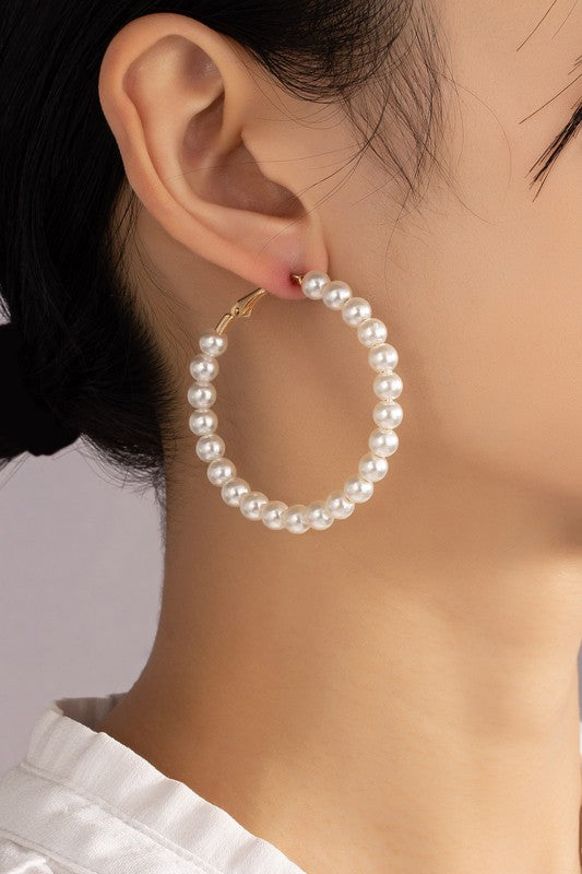 pearl hoop earrings