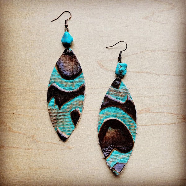 Oval Earrings in Turq Laredo w/ Turquoise Accent