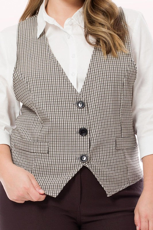 Plaid Tailored Vest