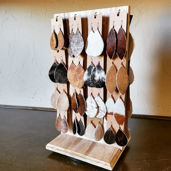 Leather Earring Starter Pack Wood Rotating Display