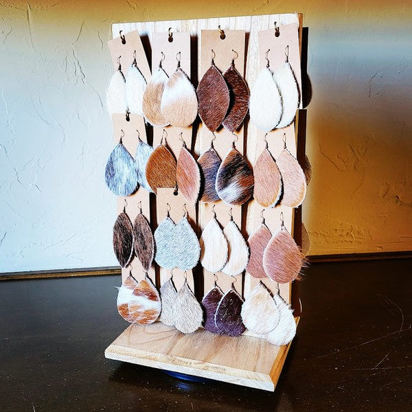 Leather Earring Starter Pack Wood Rotating Display