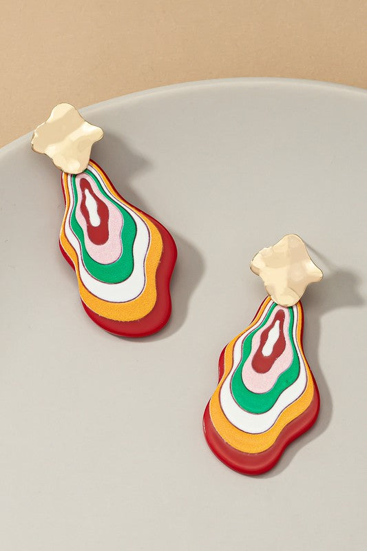 Multi color terrace drop earrings