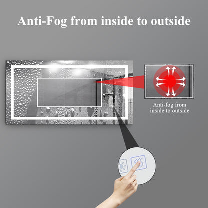 LED Bathroom Mirror 72x36  Inch with lights, anti-Fog & Dimming Led Bathroom Vanity Mirror