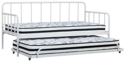 Ashley Trentlore White Contemporary Twin Metal Day Bed with Trundle B076B1