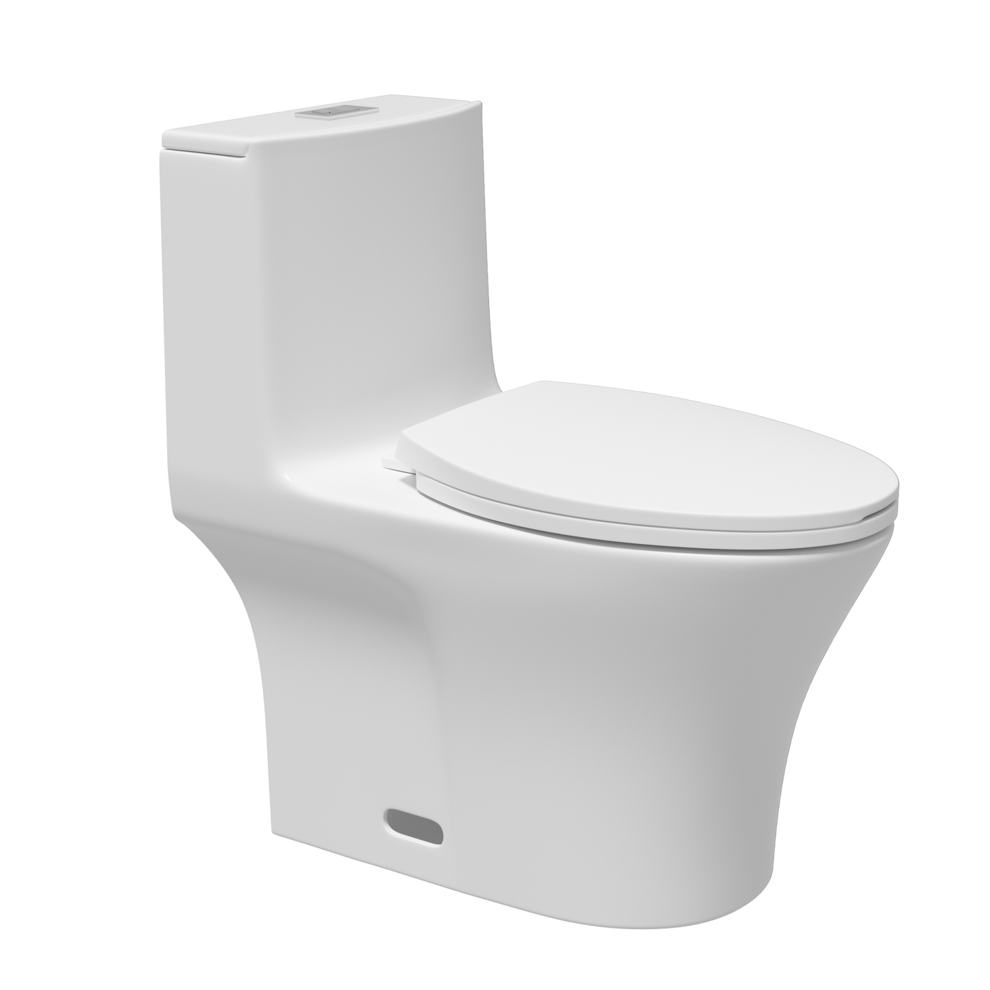 Dual Flush Elongated Standard One Piece Toilet with Comfortable Seat Height, Soft Close Seat Cover, High-Efficiency Supply, and White Finish Toilet Bowl (White Toilet)