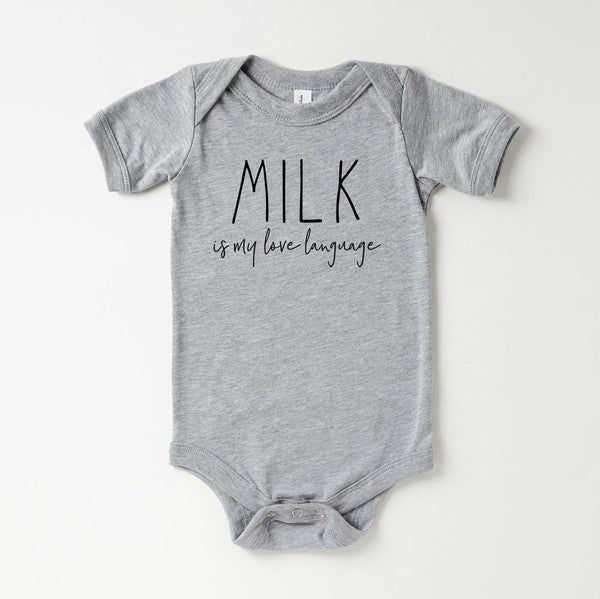 Milk Is My Love Language Baby Onesie