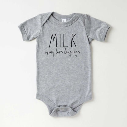 Milk Is My Love Language Baby Onesie