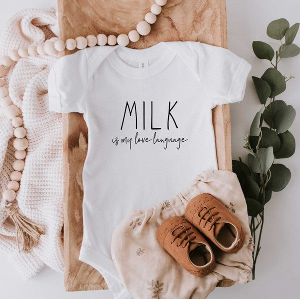 Milk Is My Love Language Baby Onesie