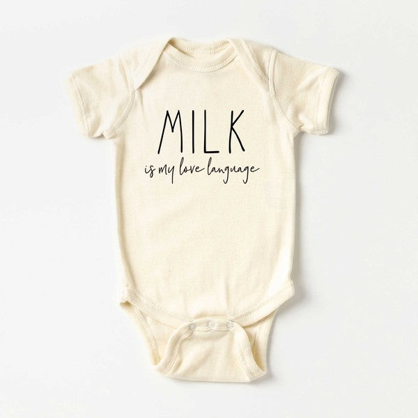 Milk Is My Love Language Baby Onesie