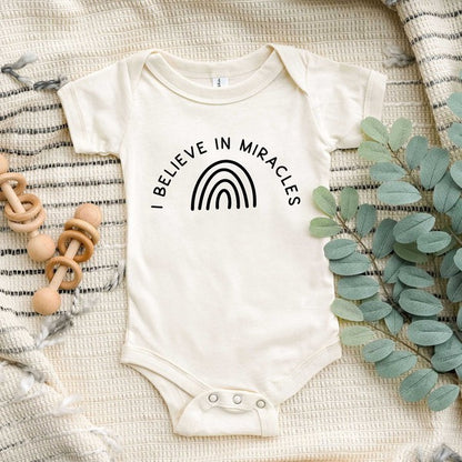 I Believe In Miracles Rainbow Baby Onesie