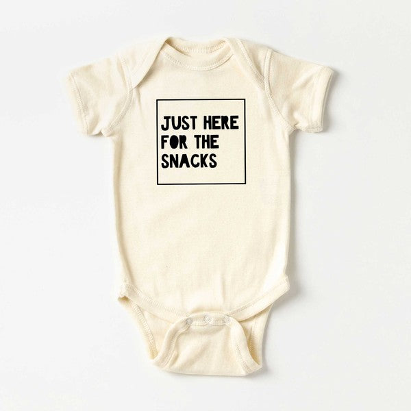 Just Here For The Snacks Kids Baby Onesie