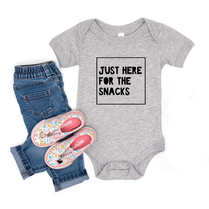 Just Here For The Snacks Kids Baby Onesie