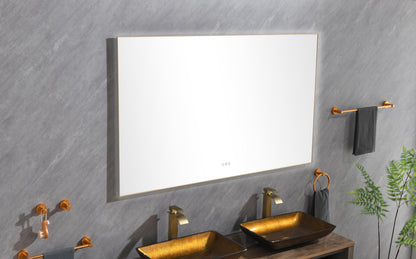 Super Bright Led Bathroom Mirror with Lights, Metal Frame Mirror Wall Mounted Lighted Vanity Mirrors for Wall, Anti Fog Dimmable Led Mirror for Makeup, Horizontal/Verti