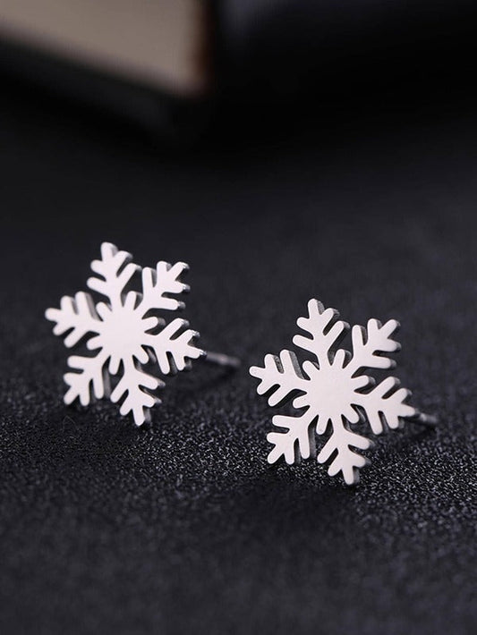 Fashion Snowflake Stud Earrings Christmas Earrings by Fashion Hut Jewelry