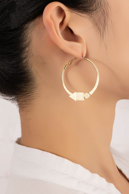 Geo shapes flat hoop earrings