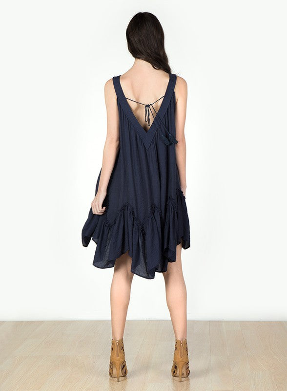 FLARE HEM HI-LOW DRESS