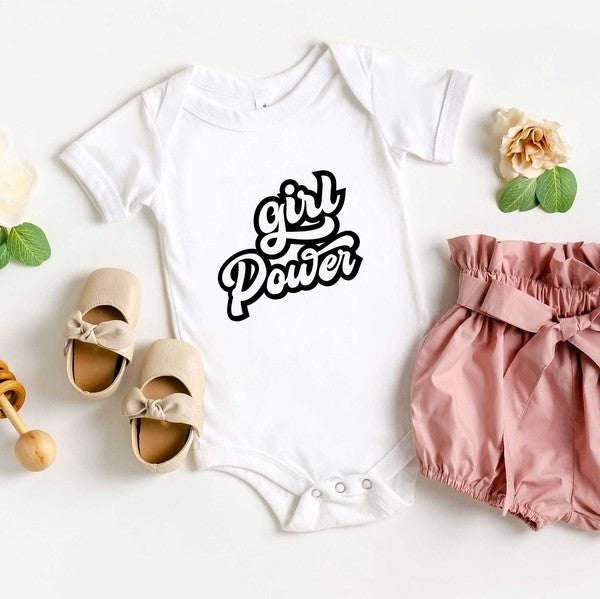 Retro Girl Power Baby Onesie