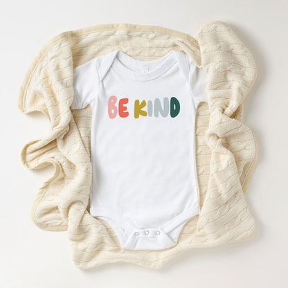 Be Kind Bold Colorful Baby Onesie