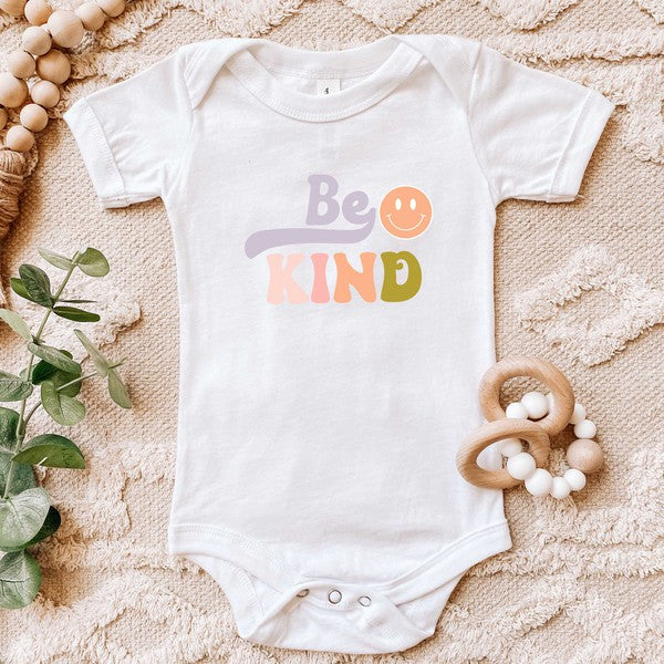 Be Kind Smiley Face Baby Onesie